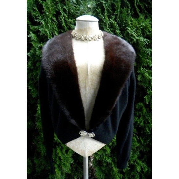 VINTAGE BLACK Fancy Fur jacket by Hadley Sze S - Picture 2 of 15